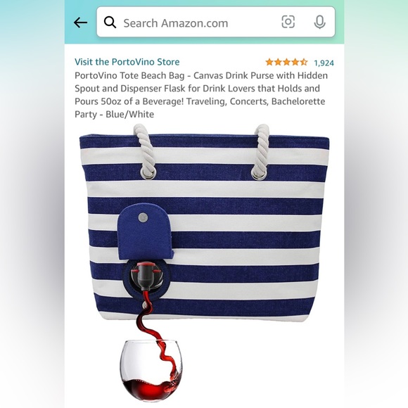 porto vino Bags New With Tags Porto Vino Tote Wine Purse Wine Beach Bag Poshmark